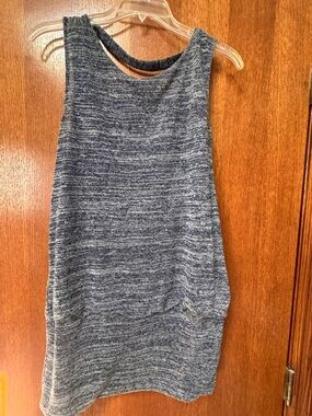 Sleeveless Heathered Knit Tank Top - Blue Gray White House Black Market Size Med